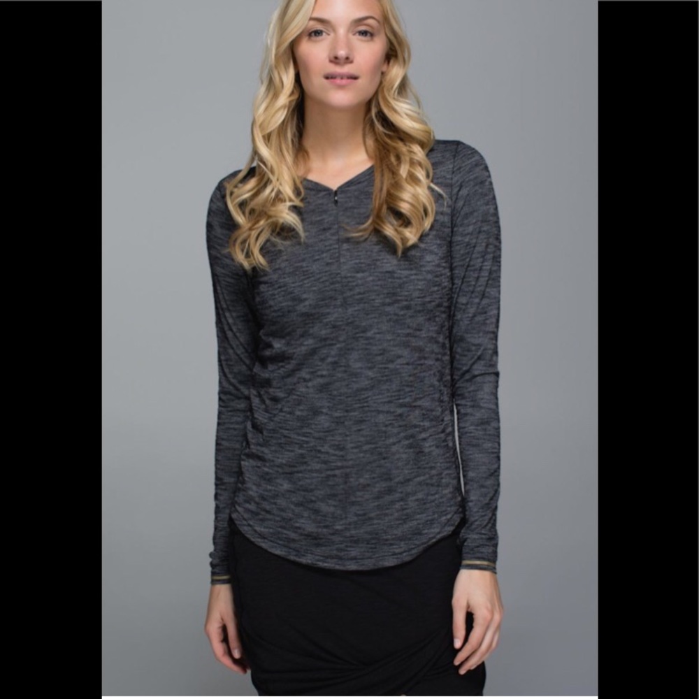 NWOT Lululemon Hot Times Long Sleeve Heather Black